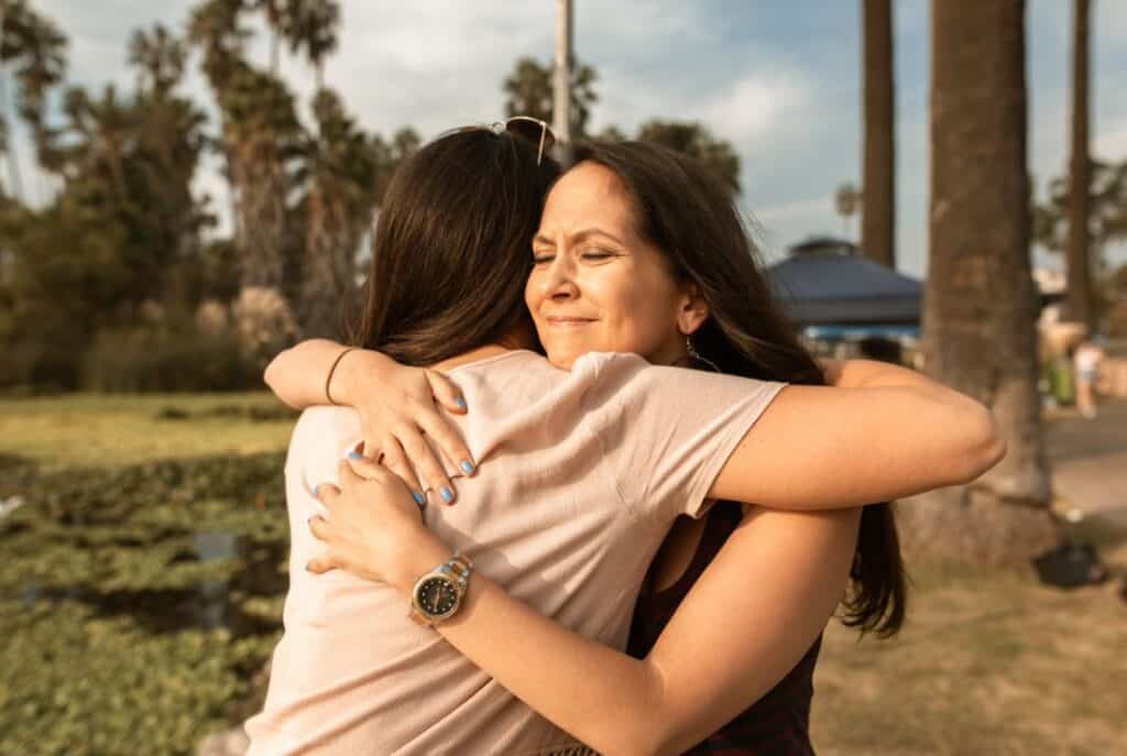 A family supporting a loved one with mental health challenges.