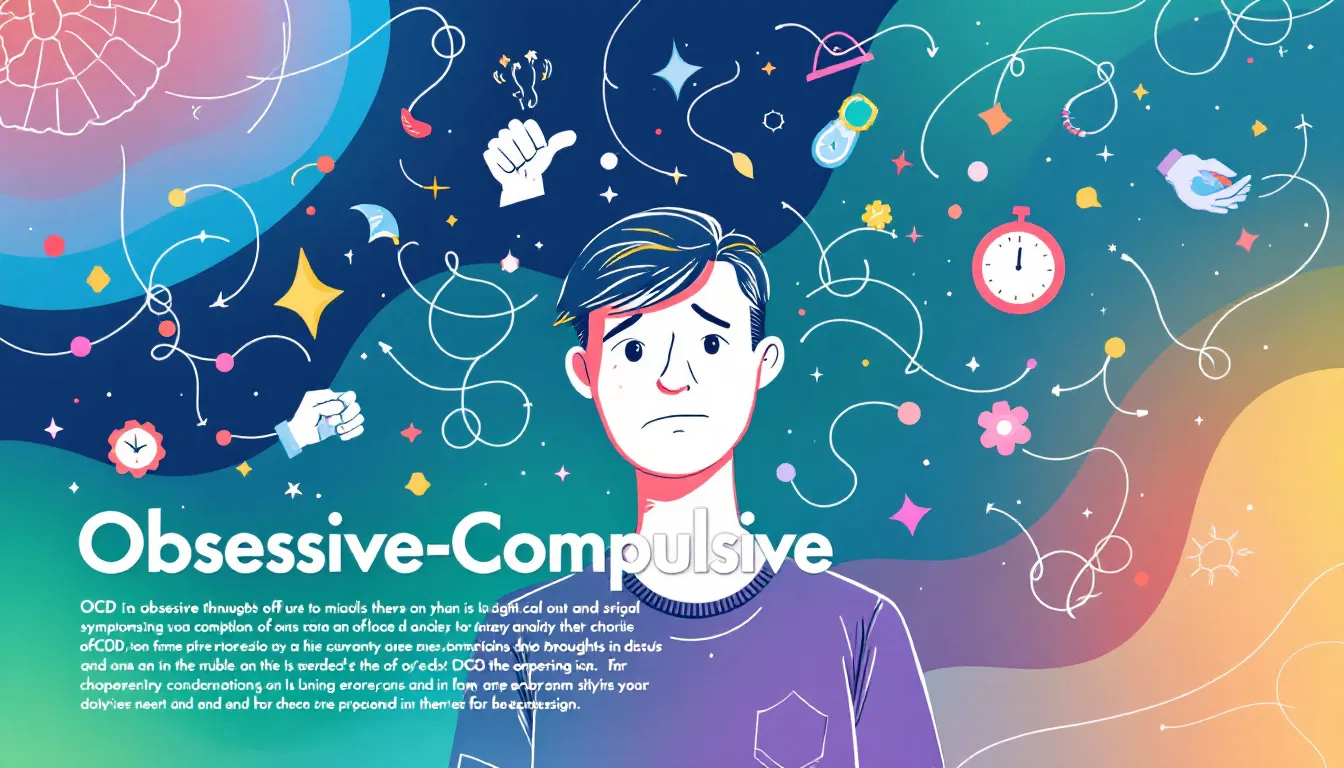 A visual representation of physical and emotional symptoms associated with OCD.