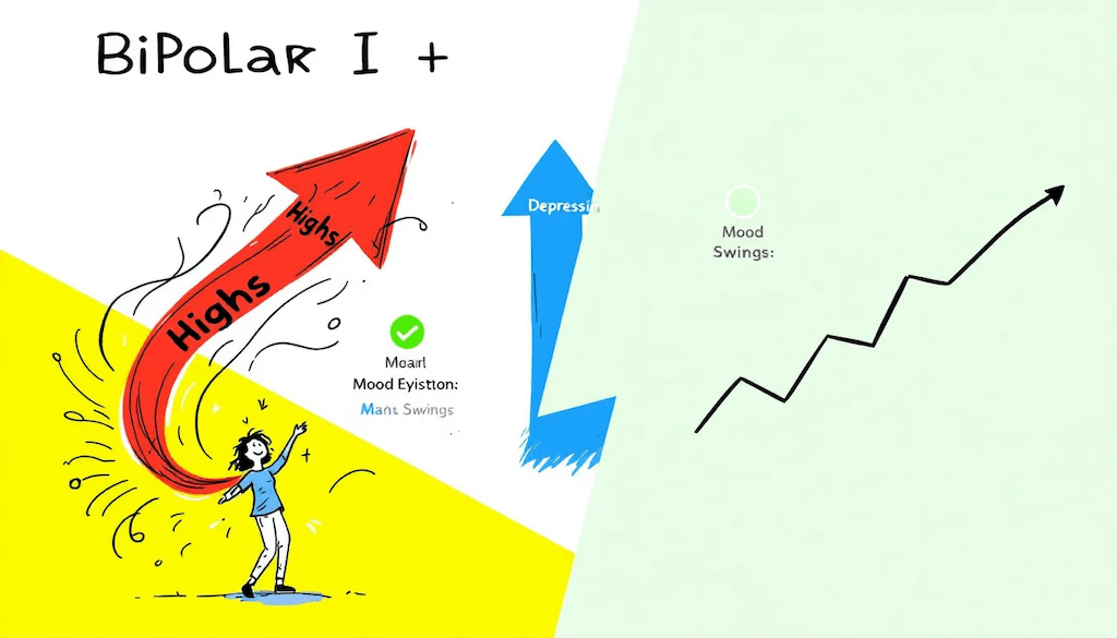 An overview of bipolar disorder types including bipolar 1 and bipolar 2.