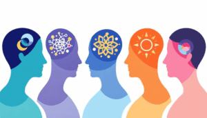 An illustration depicting various personality disorders, highlighting the complexity of mental health conditions.