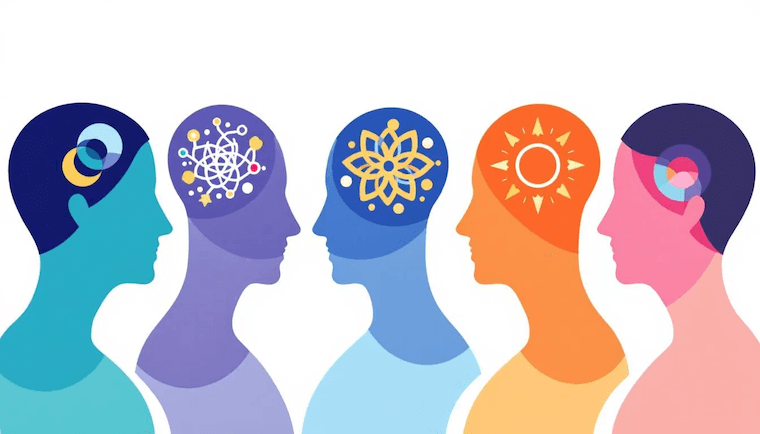 An illustration depicting various personality disorders, highlighting the complexity of mental health conditions.