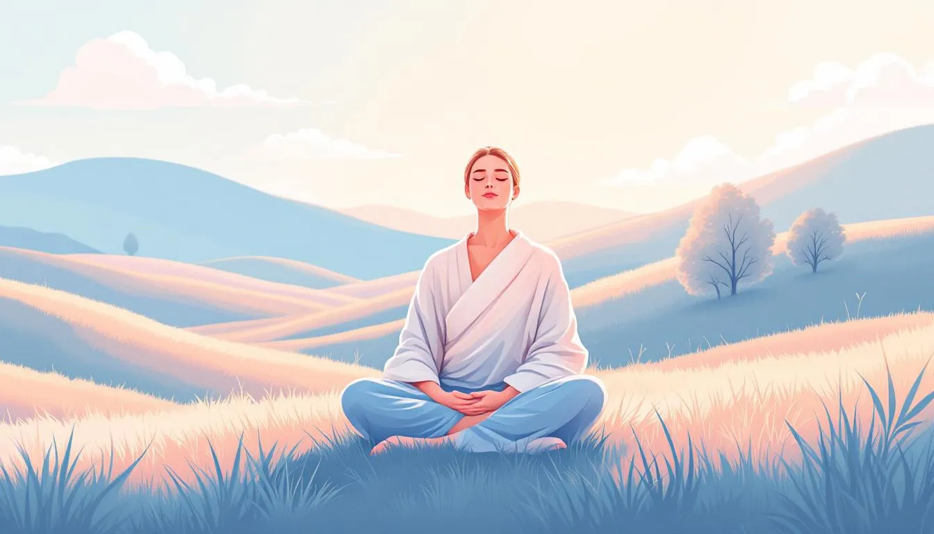 A serene setting illustrating the practice of mindfulness to ease anxiety.