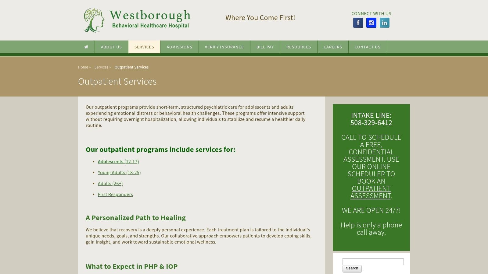 Westborough Behavioral Healthcare Hospital – Outpatient PHP & IOP (Westborough, MA)